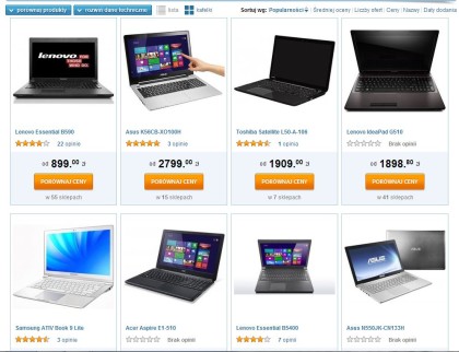 Screen strony www.skapiec.pl - przykładowe opisy produktów