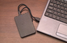 portable hard drive and laptop computer